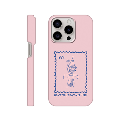 Won't You Stay With Me? - iPhone Case (Pink/Blue)