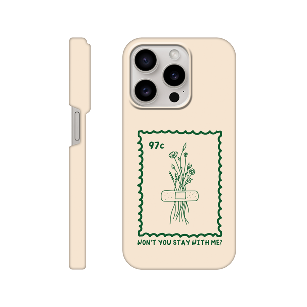 Won't You Stay With Me? - iPhone Case (Green/Beige)