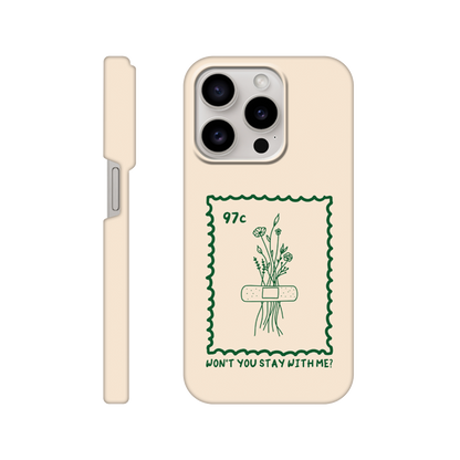 Won't You Stay With Me? - iPhone Case (Green/Beige)