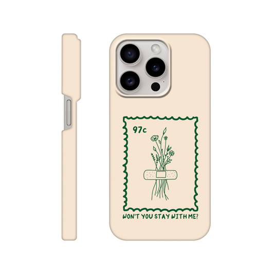 Won't You Stay With Me? - iPhone Case (Green/Beige)