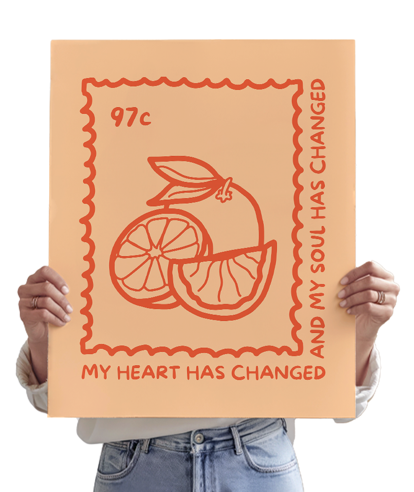 Orange Juice Stamp Poster