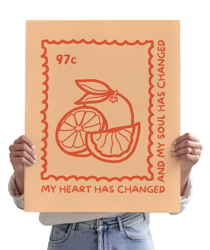 Orange Juice Stamp Poster