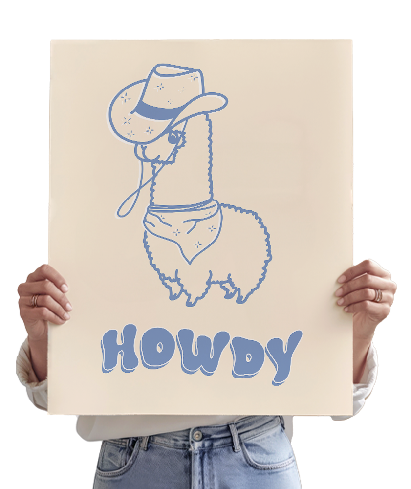 HOWDY ALPACA! in blue