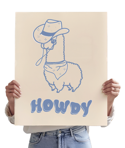 HOWDY ALPACA! in blue