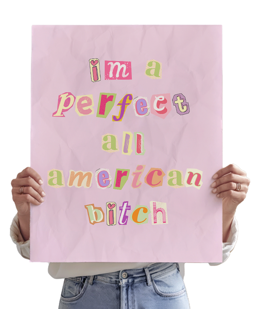 All-American Bitch Cutout Print - Olivia Rodrigo Inspired Poster